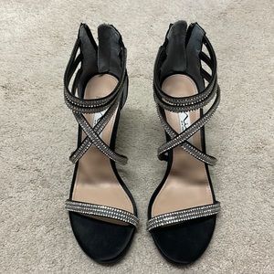 Nina black and rhinestones heels